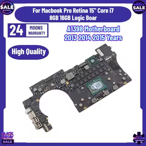 Tested A1398 Motherboard for Macbook Pro Retina 15" Core i7 8GB 16GB Logic Board 2013 2014 2015 Year
