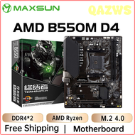 QAZWS MAXSUN เมนบอร์ด B550M AMD เมนบอร์ดเกม DDR4 M.2รองรับ Ryzen 3000 4000 5000 CPU ซ็อกเก็ต AM4 R5 