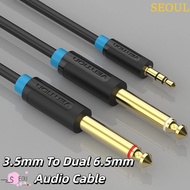 SEOUL 3.5mm To Dual 6.5mm Audio Cable, Y Splitte Converter 3.5mm To 6.5mm Audio Splitter Cable, 2 in