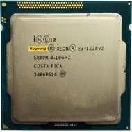 Xeon E3 V2 E3-1220 1220v2 E3 1220 V2 3.1 GHz ใช้เครื่องประมวลผลซีพียูสี่แกนขนาด8ม. 69W LGA 1155