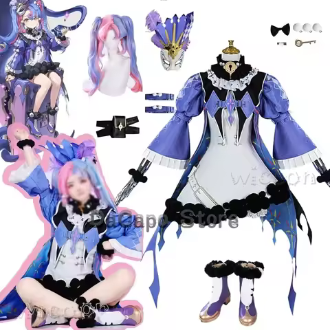Wuwa ROCCIA Cosplay Costume Wig Wuthering Waves Anime Game Clothes Girls Uniforms Halloween Party Fa
