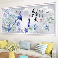 Large Diamond Paste Flowers Blooming Fortune Cross Stitch Living Room Diamond Painting Full Diamond 
