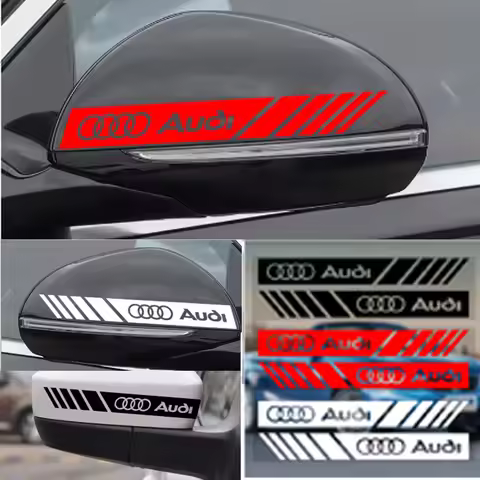 CT-AUDI Car Rearview Mirror Side Decal Stripe Sticker Vehicle Body For Audi TT Q3 Q5 Q7 A1 B5 B6 B7 