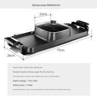 110V伏雙面韓式烤肉多功能涮烤一體鍋鴛鴦電熱鍋燒烤鍋煎涮電火鍋