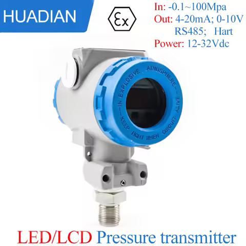 0-10V RS485 HART 4~20mA LCD Pressure Sensor Liquid Gas Pressure Transmitter Ex-proof