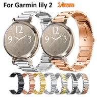 For Garmin Lily 2 strap Stainless Steel Watch Strap Slim Thin Bracelet For Garmin Lily2 Strap Smart Watch 14mm Watchband