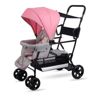 Genuine Twin Stroller Front and Rear Sitting Stroller Lightweight Baby Double Stroller Two-Child Stroller Reclining