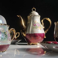 【老時光 OLD-TIME】早期二手精美瓷器茶具組(一壺.一糖罐.五杯盤