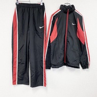 耐吉運動外套和運動褲套裝（黑色，L碼，古著）