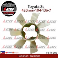 Radiator Fan Blade for Toyota 3L Engine, Hilux Ln80, LN85, LN90 420mmx104x136x7