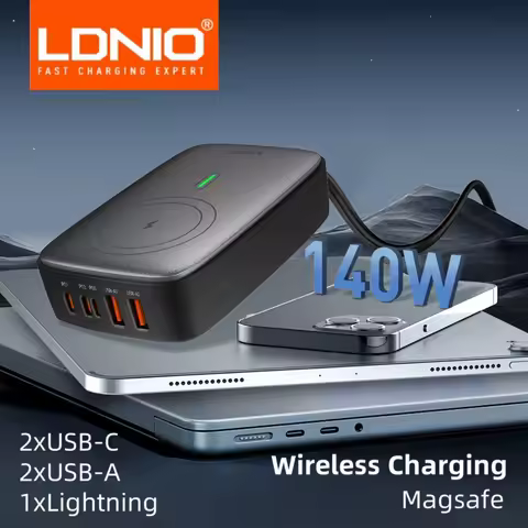 LDNIO GaN 140W Fast Charger Type C With Magsafe Wireless Charger For Iphone 15 14 13 12 Pro Max Phon