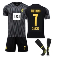 Borussias Dortmunds 2122 New Away Soccer Jersey No. 9 Haalands Set of Adult No. 11 Reuss Soccer Jers
