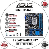 ใช้เมนบอร์ดเดสก์ท็อป H61M-E Asus H61เต้ารับแอลจีเอ I7 I5 1155 I3 DDR3ชีว UATX UEFI ขนาด16กรัมของแท้