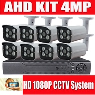 Sistem Pengawasan DVR AHD 4CH 4MP KAMERA CCTV Kit Pengawasan 4 Juta Pixel dengan Pemacu Keras 500GB 