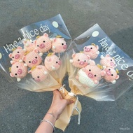 Taiwan Hot Sale Hand-woven diy Homemade Cute Angel Pig Bouquet Material Package Gift for Girlfriend 