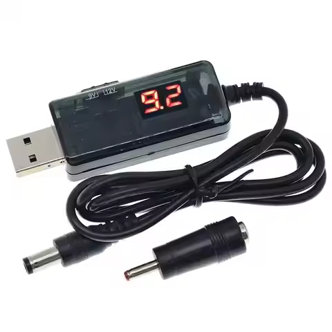 USB Boost Converter DC 5V To 9V 12V USB Step-up Converter Cable + 3.5x1.35mm Connecter For Supply/Ch