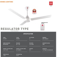 KDK K15VO REGULATOR(MANUAL) CEILING FAN 60" BEST BUY (WHITE ) GENUINE KDK BRAND SIRIM CERTIFIED