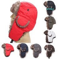WOAY Russian Ushanka Outdoors Earflap Fur Ski Hat