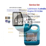 Kia Optima K5 Hyundai Sonata NU 2.4 (Lubrimaxx 5W40 Fully Engine Oil 4L +Oil Filter 26300-2Y500 +Air