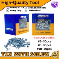ARMSTRONG Tox Wall Plug W/ Stopper & Tax Pan Head Screw For Wood or Metal 30PCS/BOX Tox With Screw 6