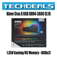 Klevv Cras X RGB DDR4-3600 CL18 1.35V Gaming/OC Memory - [8GBx2]