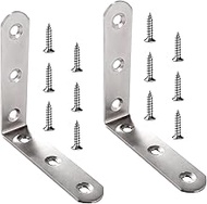 VooGenzek 2 Pieces 85 x 85 x 20 x 2.5 mm L-Shape Corner Braces Clamp, L Angle Stainless Steel Angle