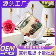KY&amp; Crystal Candle Aromatherapy Jelly Candle Dried Flower Lamp Smokeless Butter Lamp Indoor Glass Cup Essential Oil Cand