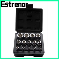 ESTRENAR 14PCS/Set Wrench Head Star Socket Set, 1/4" 3/8" 1/2" External Hex Hexagon Socket Nut Socke