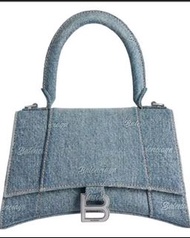 Balenciaga 巴黎世家 Hourglass B 牛仔布手提斜背沙漏包-S