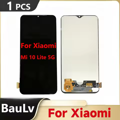AMOLED / TFT LCD For Xiaomi Mi 10 Lite 5G Display M2002J9G M2002J9S XIG01 Touch Screen Digitizer Ass