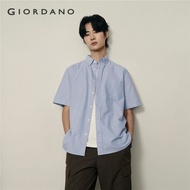 GIORDANO MEN 【Korea Collection】Men's 100% Cotton Oxford Short Sleeve Shirt 01045492 Oxford Shirt