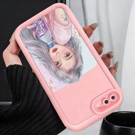 Casing hp for OPPO A5 A3s A12E Reaper C1 Realme 2 Case Wanita Anime Motif Girl Silver Hair Silicone 