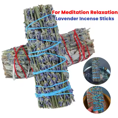 Lavender Incense Sticks Organic Lavender Smudge Wands Natural White Sage Bundle for