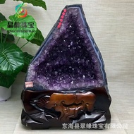 ST/🪁Crystal Alcohol Jewelry Crystal Amethyst Hole Decoration Amethyst Hole Crystal Cave Rough Stone Ornaments Cornucopia