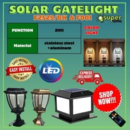 [READY STOCK] 2IN1 FUNCTION (SOLAR+ELECTRICITY) SOLAR PILLAR LIGHT GATE LAMP OUTDOOR LIGHTING LAMPU 