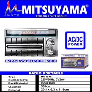 Cand.olshop- RADIO MITSUYAMA MS 4046 FM AM SW PORTABLE RADIO AC DC