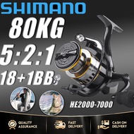 Metal Fishing reel HE500 - 7000 80KG Spinning Reel Metal Spool Fishing Reel Gear Ratio:
