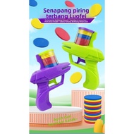 Children Flying Saucer Gun Carrot Gun Toy EVA Toy Gun Parent-Child Outdoor Toy Soft Bullet Gun Toy