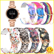 Fossil Women's Gen 4 Q Venture HR/Gen 4 Sport/Q Venture Gen 3/Q Tailor smart watch soft silicone strap smartwatch replacement strap floral print band straps accessories