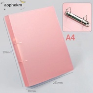 AOPHEKM Transparent Folder, Plastic 2 Holes Binder File Folder, Office Document D-shaped Lever Arch 