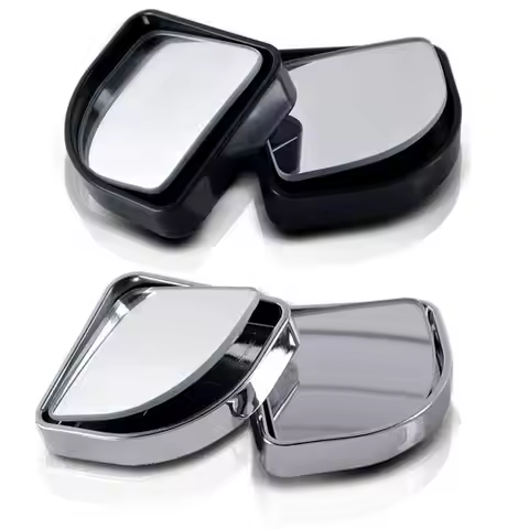 1Pair Car Blind Spot Mirror Adjustable HD Glass Wide Angle Dead Zone Auxiliary Mirror with ABS Housi