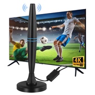 TV Aerial Indoor - TV Aerial 250+ Miles Range - Digital Freeview TV Aerial with Amplifier Signal Booster - TV Atenna Indoor Support VHF/UHF/DAB Radio/4K/1080P and All TV
