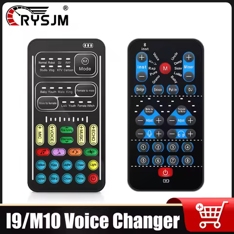 I9 Live Sound Card M10 Voice Changer Sound Card Set+Microphone+Headphones Male Female Voice Fine Tun