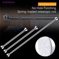 （Fuelthefirer） Shower Curtain Rod Adjustable Tension Rod Telescopic Pole No Drill Stainless Steel Spring Clothes Hanging Bar Rail
