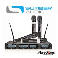 Anysing MC-889 W / MC889 W Karaoke Mic Wireless 4 Channel UHF