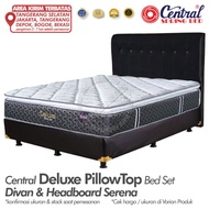 springbed central deluxe pillow top - set divan headboard serena - 160 x 200 cm