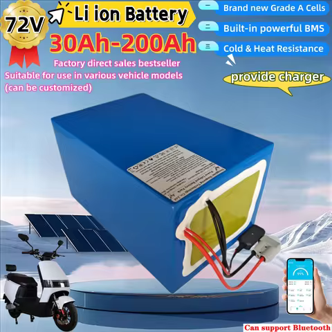 72V 30Ah 40Ah 50Ah 60Ah 80Ah 72V 100Ah 120Ah 200Ah Lithium Li ion Battery 2KW 3KW 5KW TwoThree Wheel