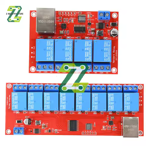 DC 5/12/24V 4/8 Way Relay Module Smart Remote Control Switch TCPIP Network Ethernet Relay Module Swi