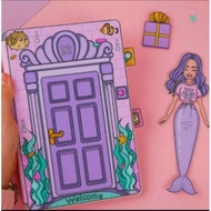 Paper DOLLS MERMAID QUIET BOOK/BUSSY BOOK Children's Educational Toys Disassembly