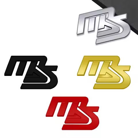 MS Emblem Car Styling 3D Sticker Metal LOGO Badge For Mazda 2 3 5 6 8 Atenza Axela CX4 CX9 CX5 MX5 C